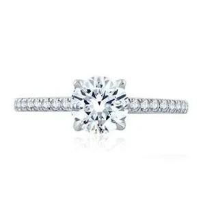 Round Center Draped Gallery Solitaire Engagement Ring