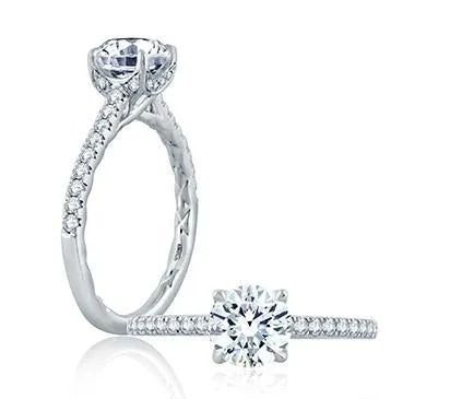 Round Center Draped Gallery Solitaire Engagement Ring