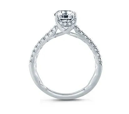 Round Center Draped Gallery Solitaire Engagement Ring