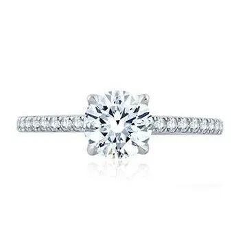 Round Center Draped Gallery Solitaire Engagement Ring