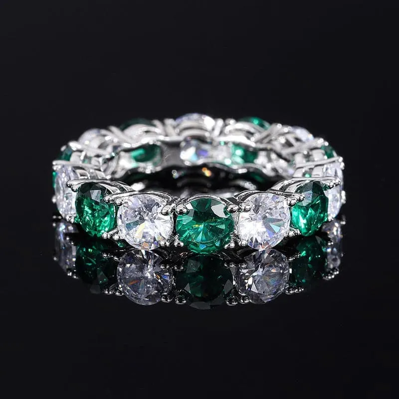 S925 Silver Synthetic Zircon Emerald Ring MSR110801