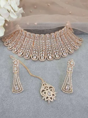 Sheena Bridal Choker Set Full Rose Gold