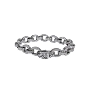 Silver Heavy Oval Ring Hammered Pictish Bracelet