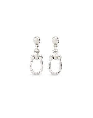 Silver-Plated Earrings With 1 Medium Sized Link