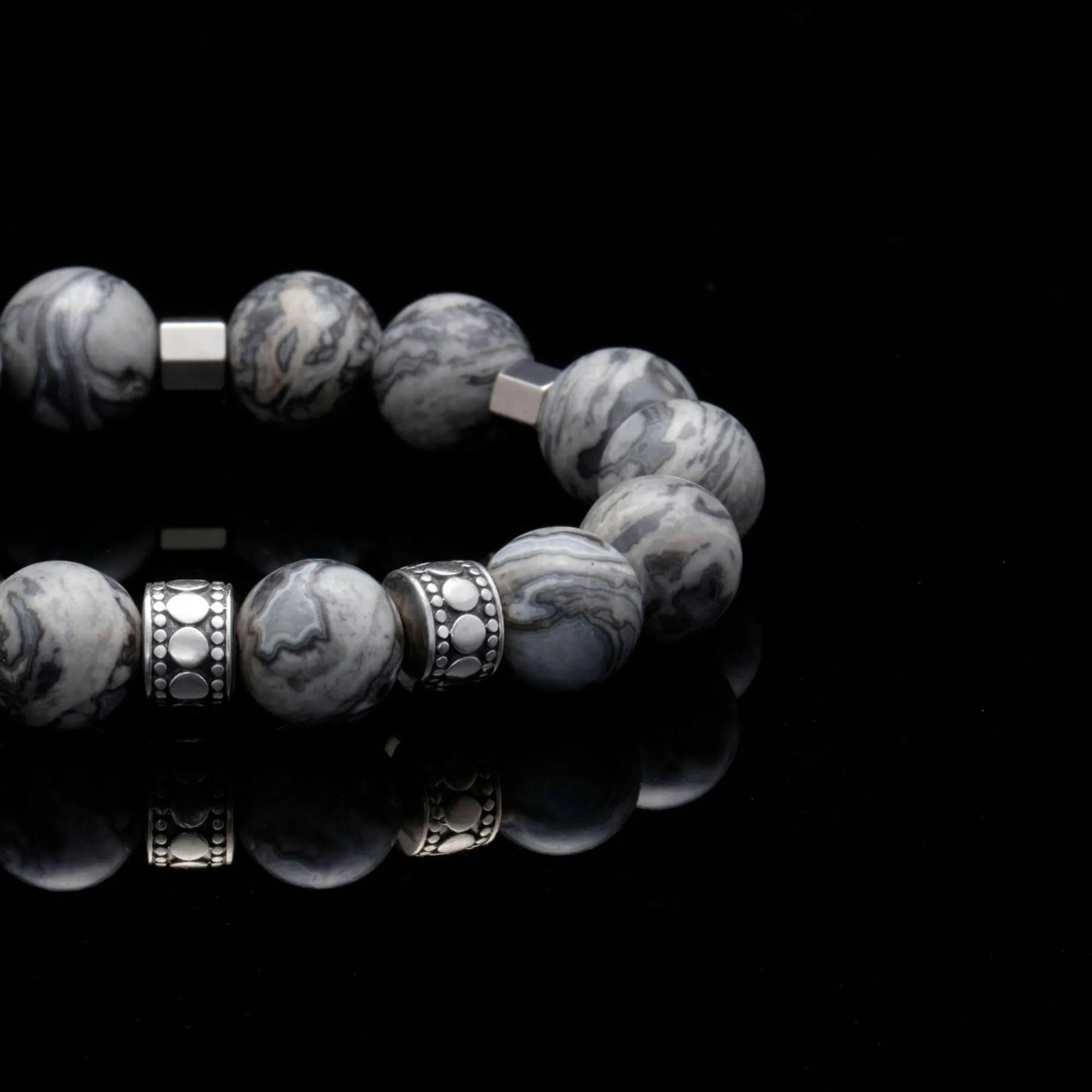 Silver Spacer Crown Chakra Bracelet