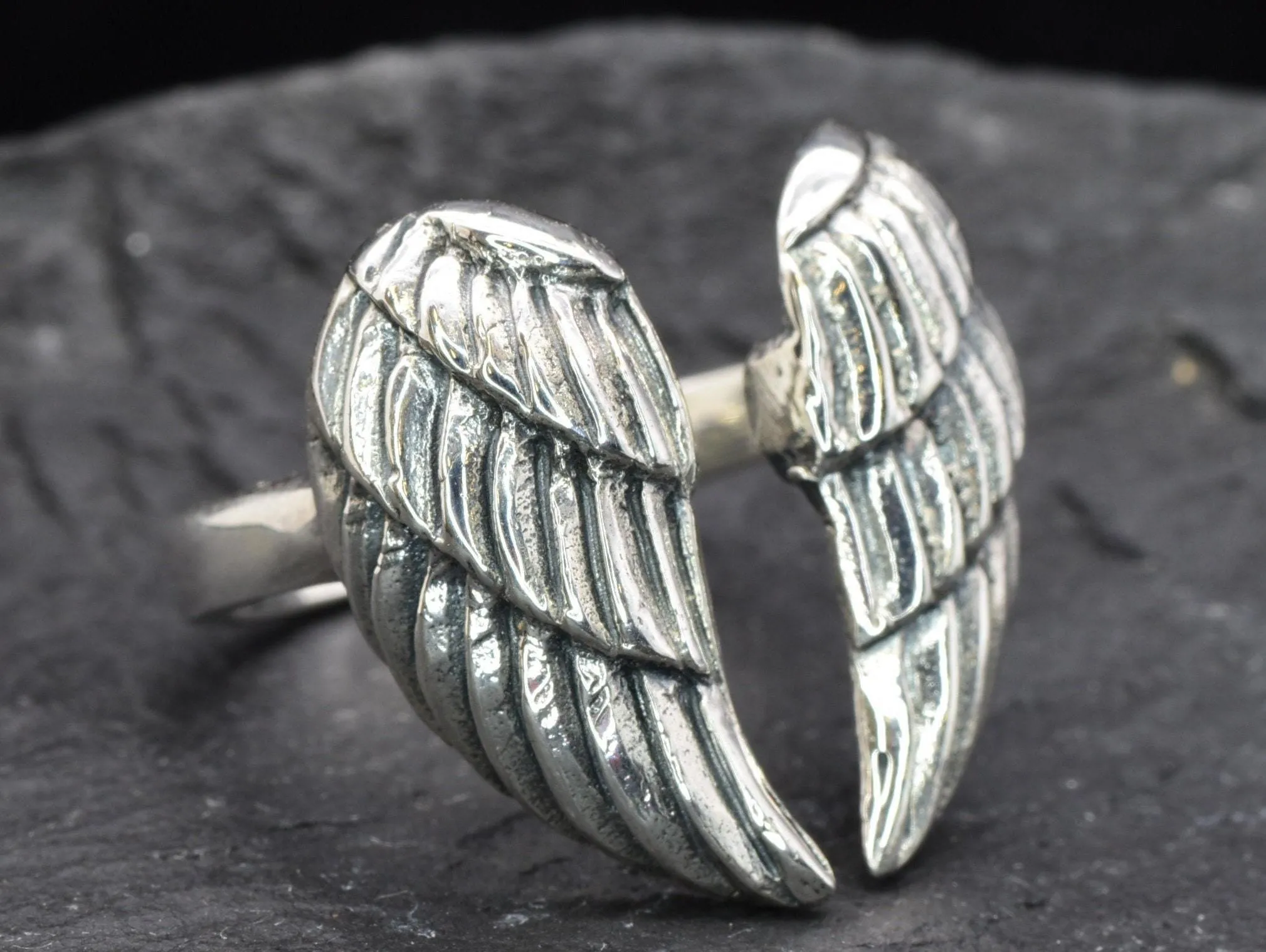 Silver Wings Ring - Angel Wings Ring - Artistic Silver Ring