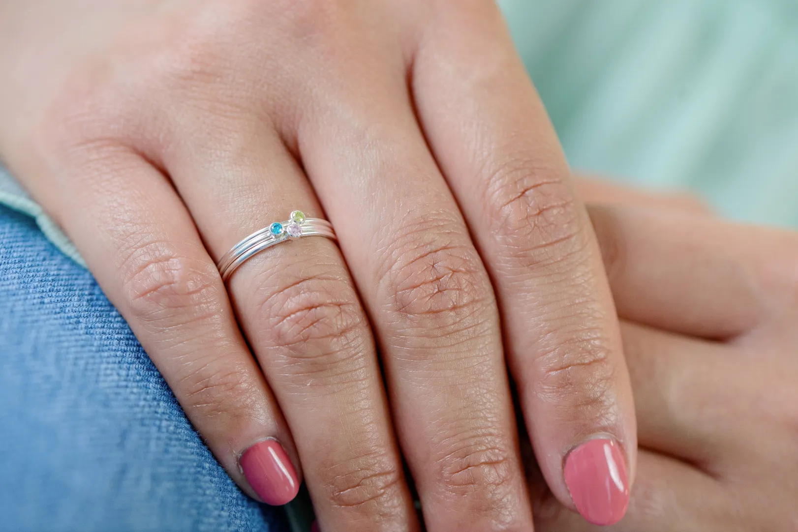 Small Birthstone Stacking Ring