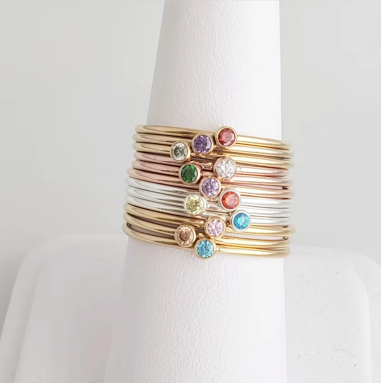 Small Birthstone Stacking Ring