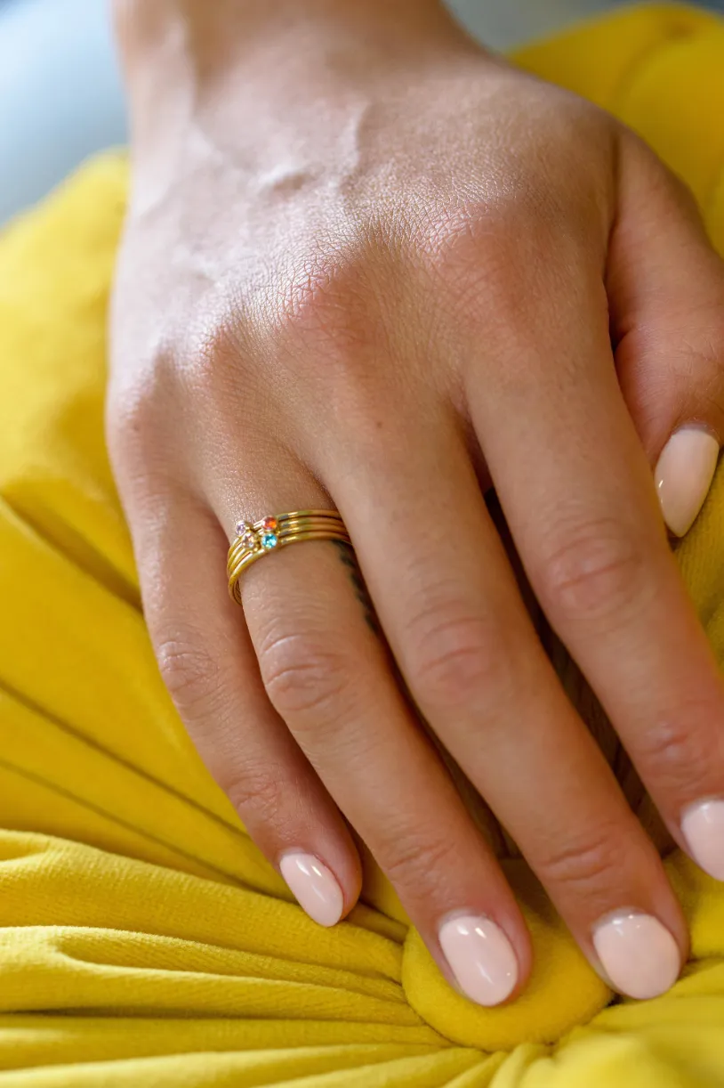 Small Birthstone Stacking Ring