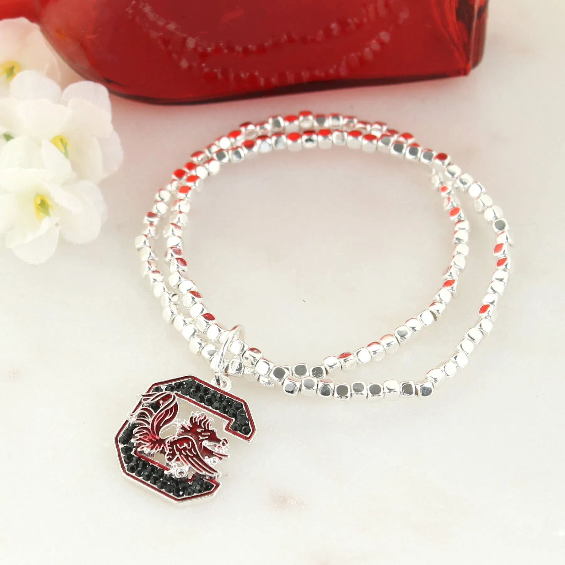 South Carolina Crystal Logo Stretch Bracelet