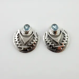 Southwestern Sterling Silver Topaz Post Earrings