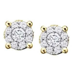 Starburst Style Diamond Stud Earrings