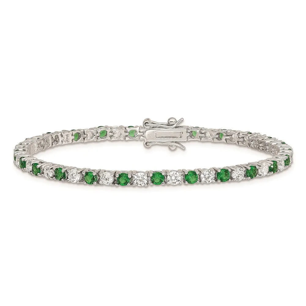 Sterling Silver Cubic Zirconia 7-inch 3MM Tennis Bracelet