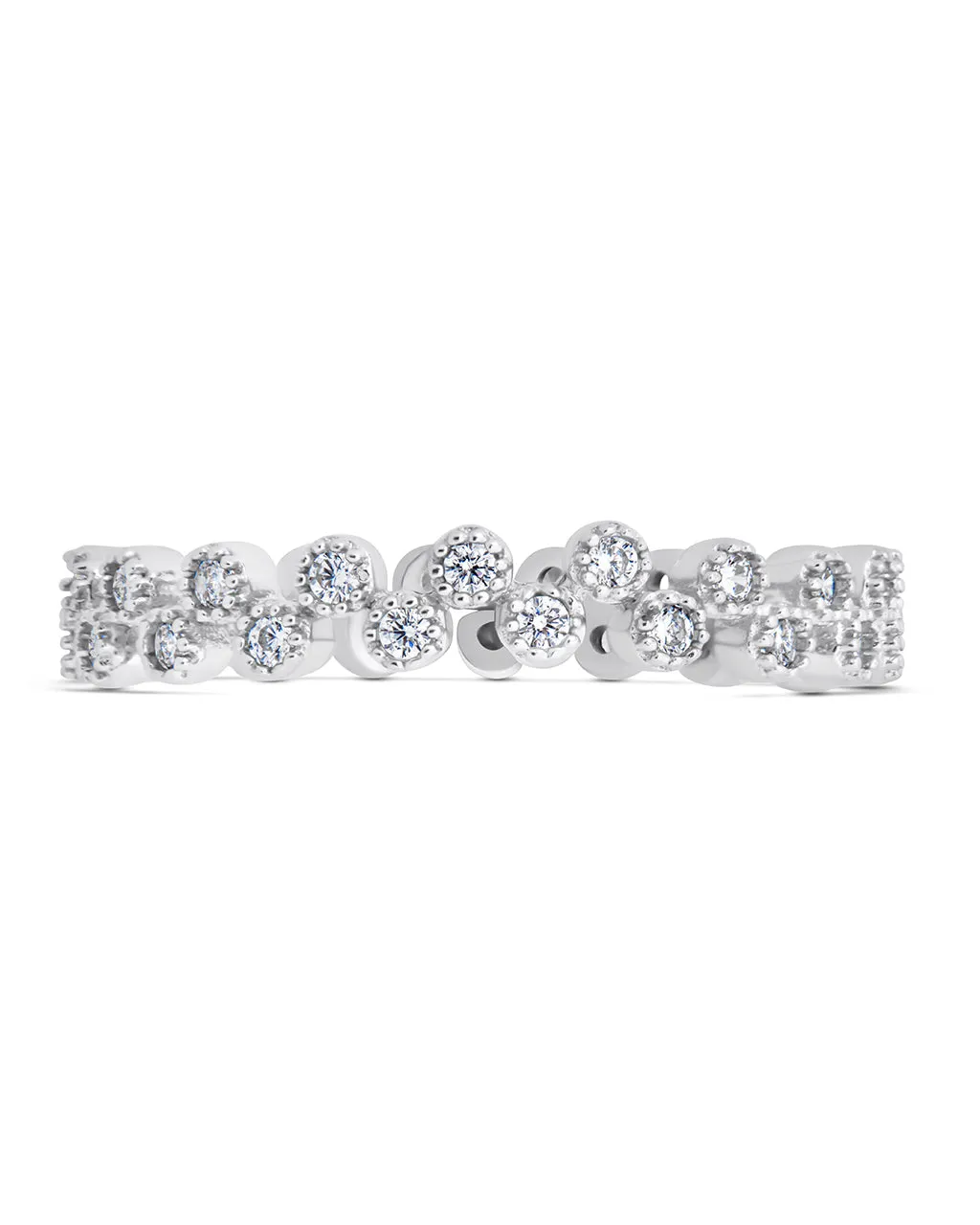 Sterling Silver Cubic Zirconia Bubbles Band Ring