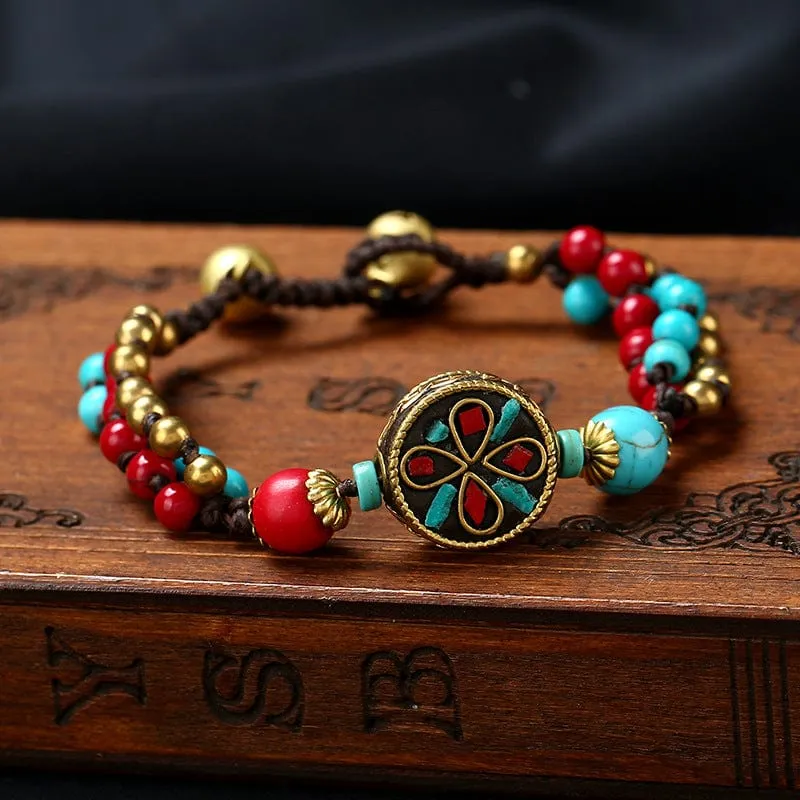 Tibet Flower Handmade Braided Bracelet