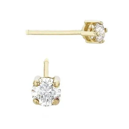 Tiny Diamond Stud Earrings, 2mm, 2.5mm, 3mm