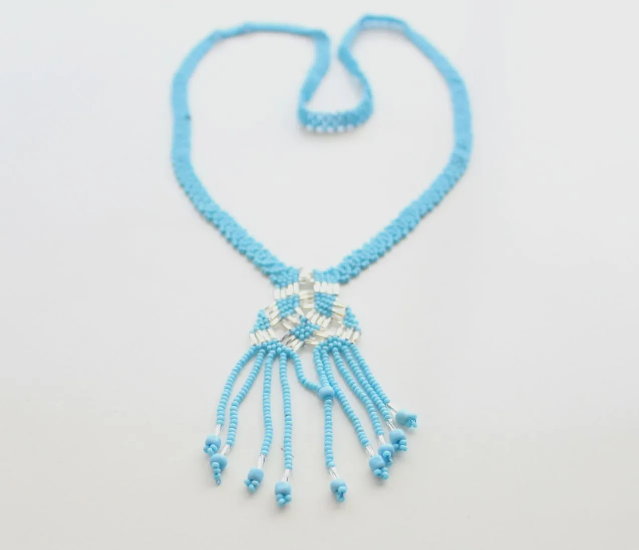 Turquoise Color Glass Beads Women's Necklace