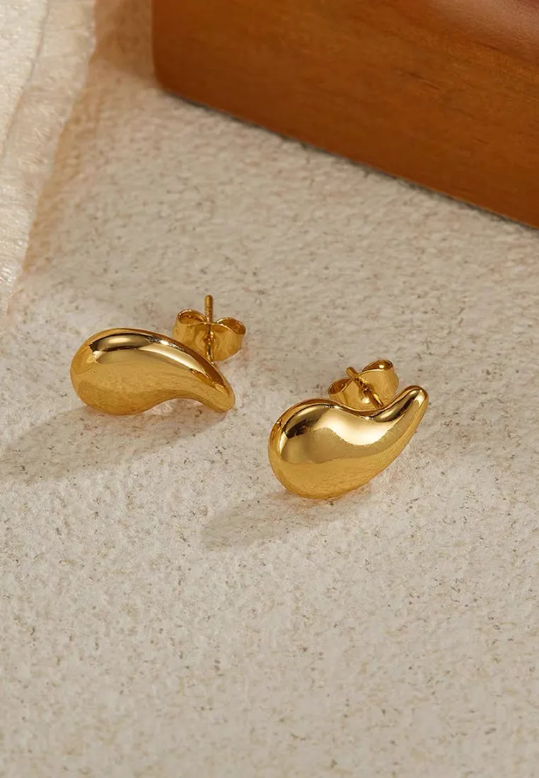 Vene Stud Earrings in Gold