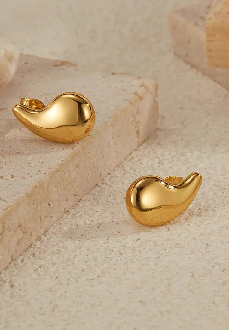 Vene Stud Earrings in Gold