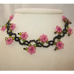 VenusFox Floral Rose Flower Necklace