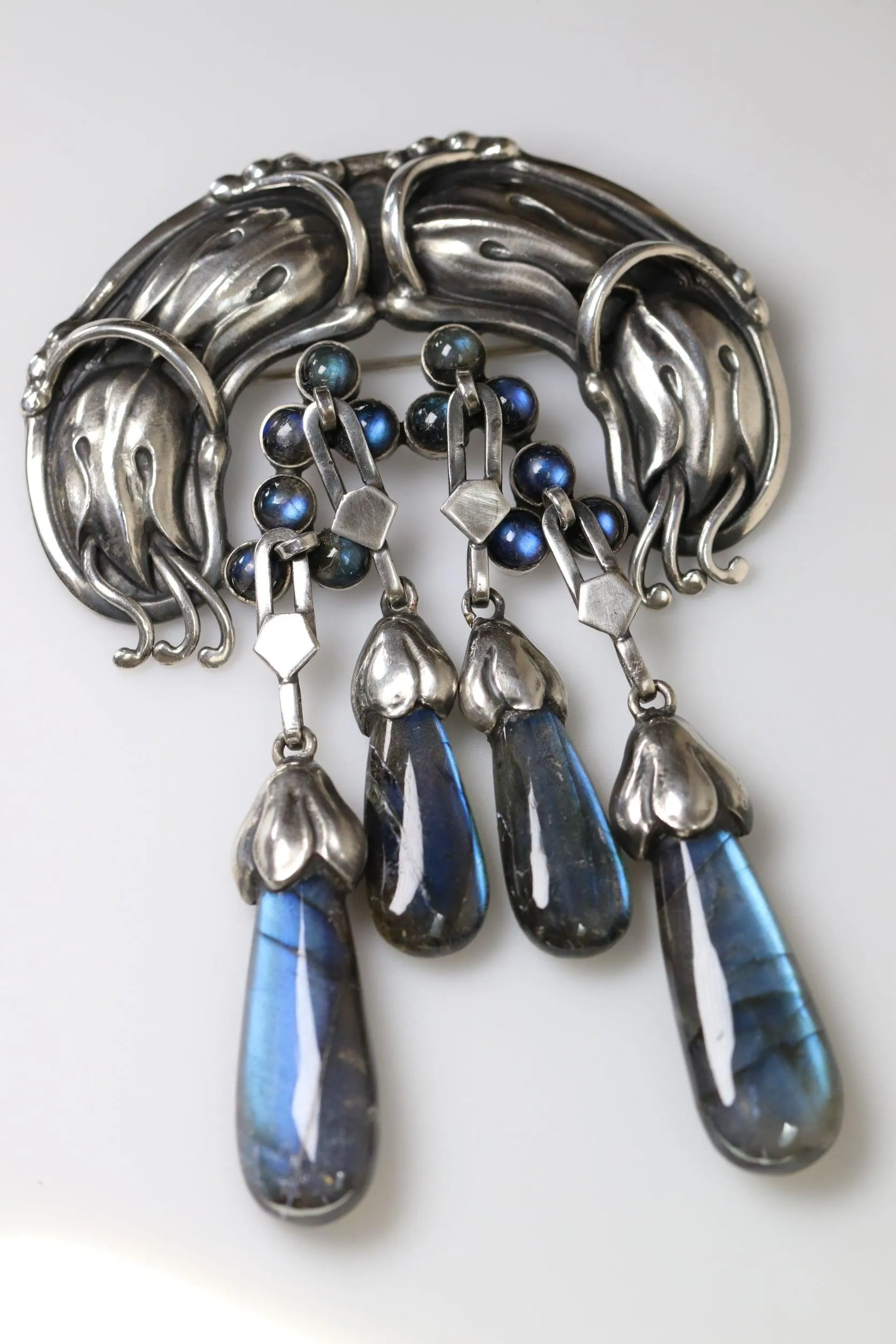 Vintage Georg Jensen Jewelry | Rare Labradorite Master Brooch 22