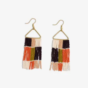 Whitney Patchwork Beaded Fringe Earrings Jaipur