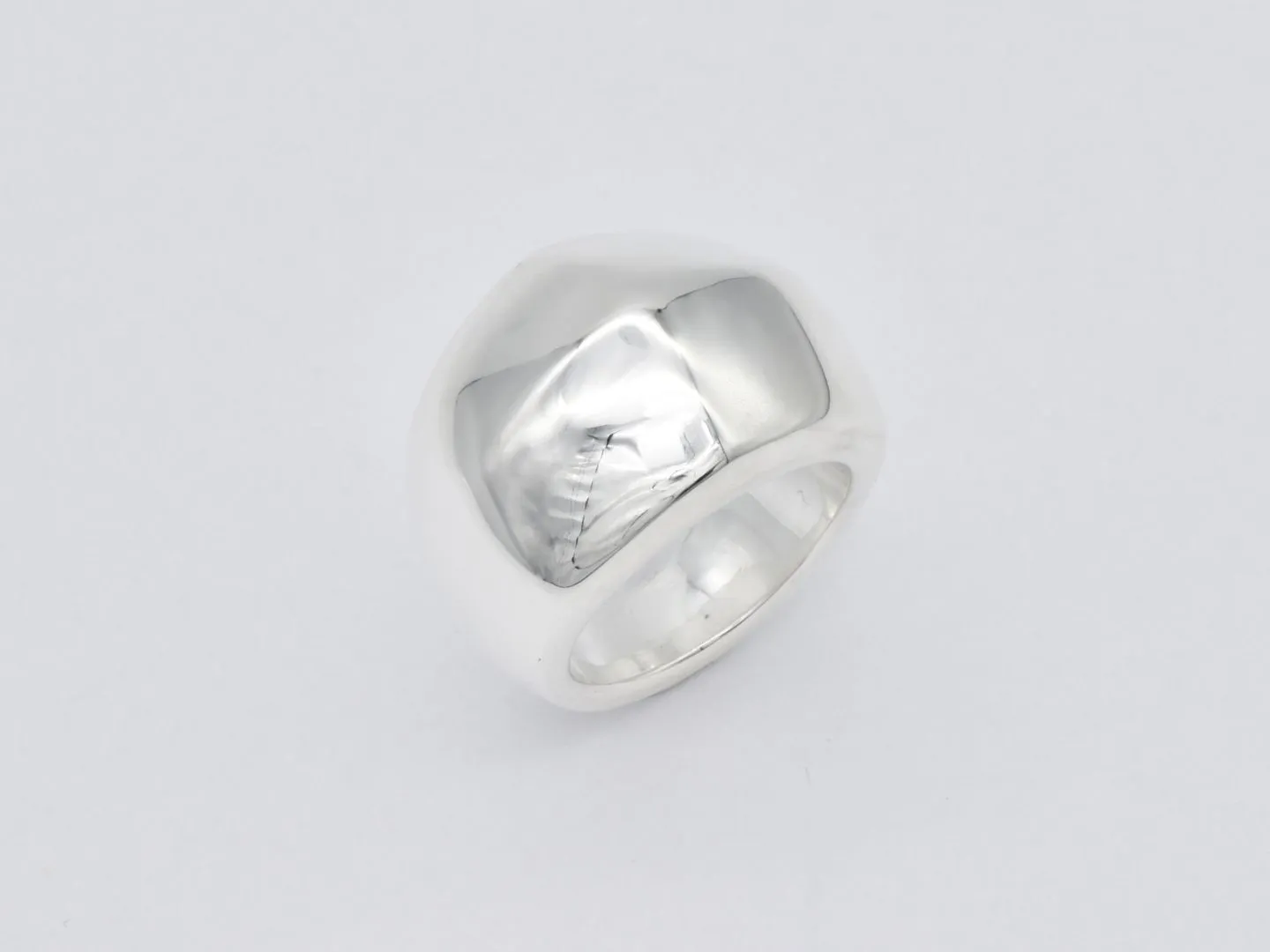 Wide Dome Ring - Chunky Silver Band, Statement Dome Band, Modern Dome Ring