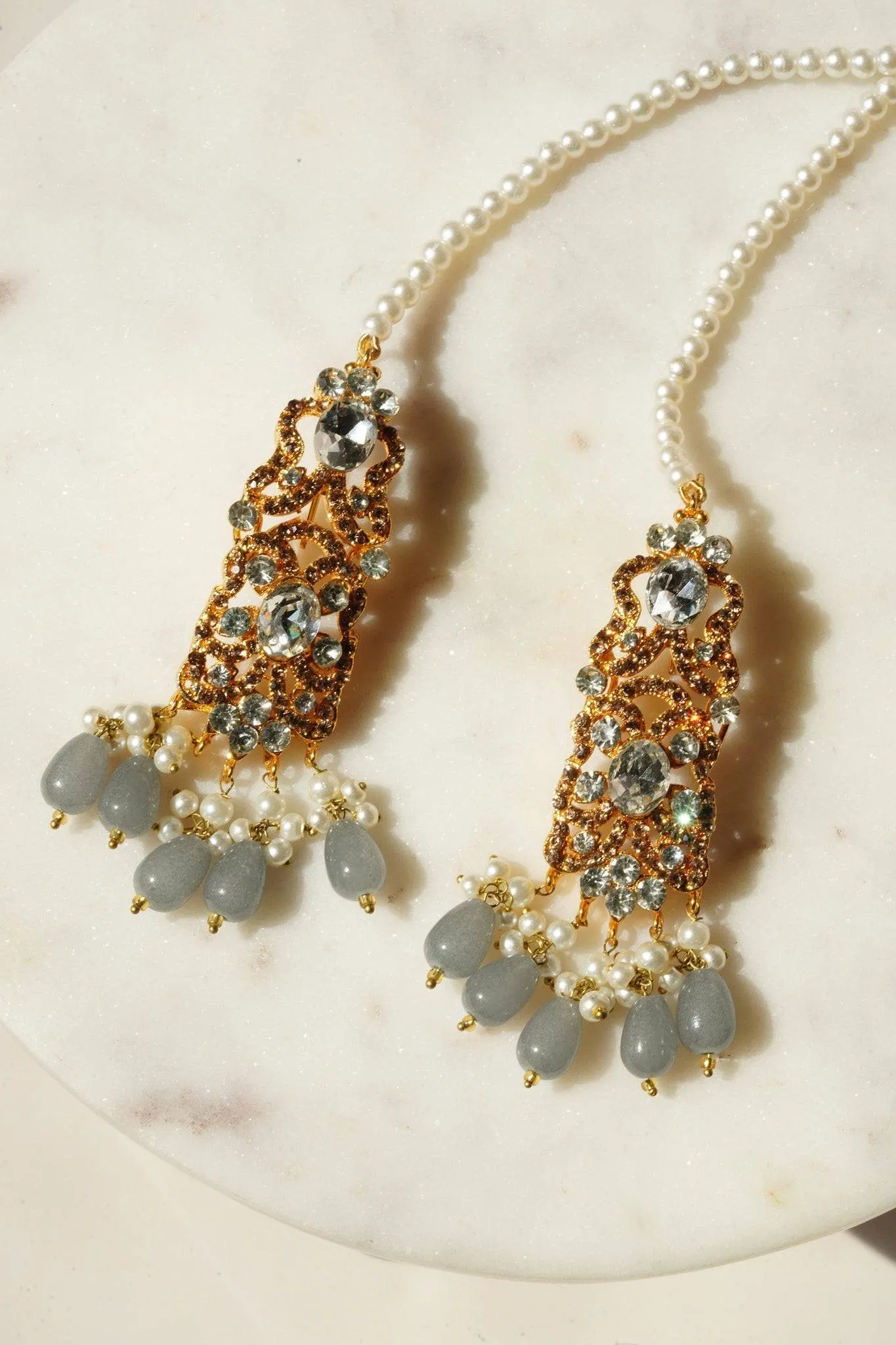 Zia - Gold & Gray Necklace Set